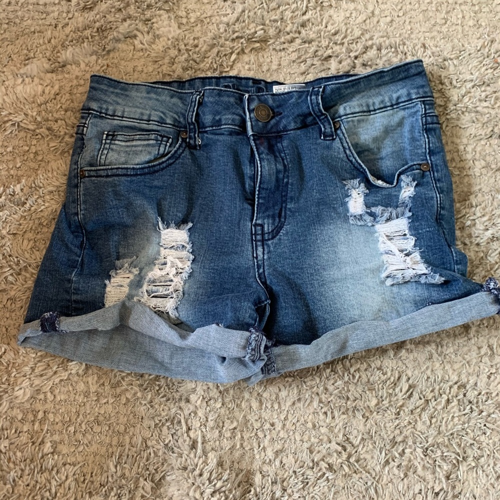 jean shorts with rips
